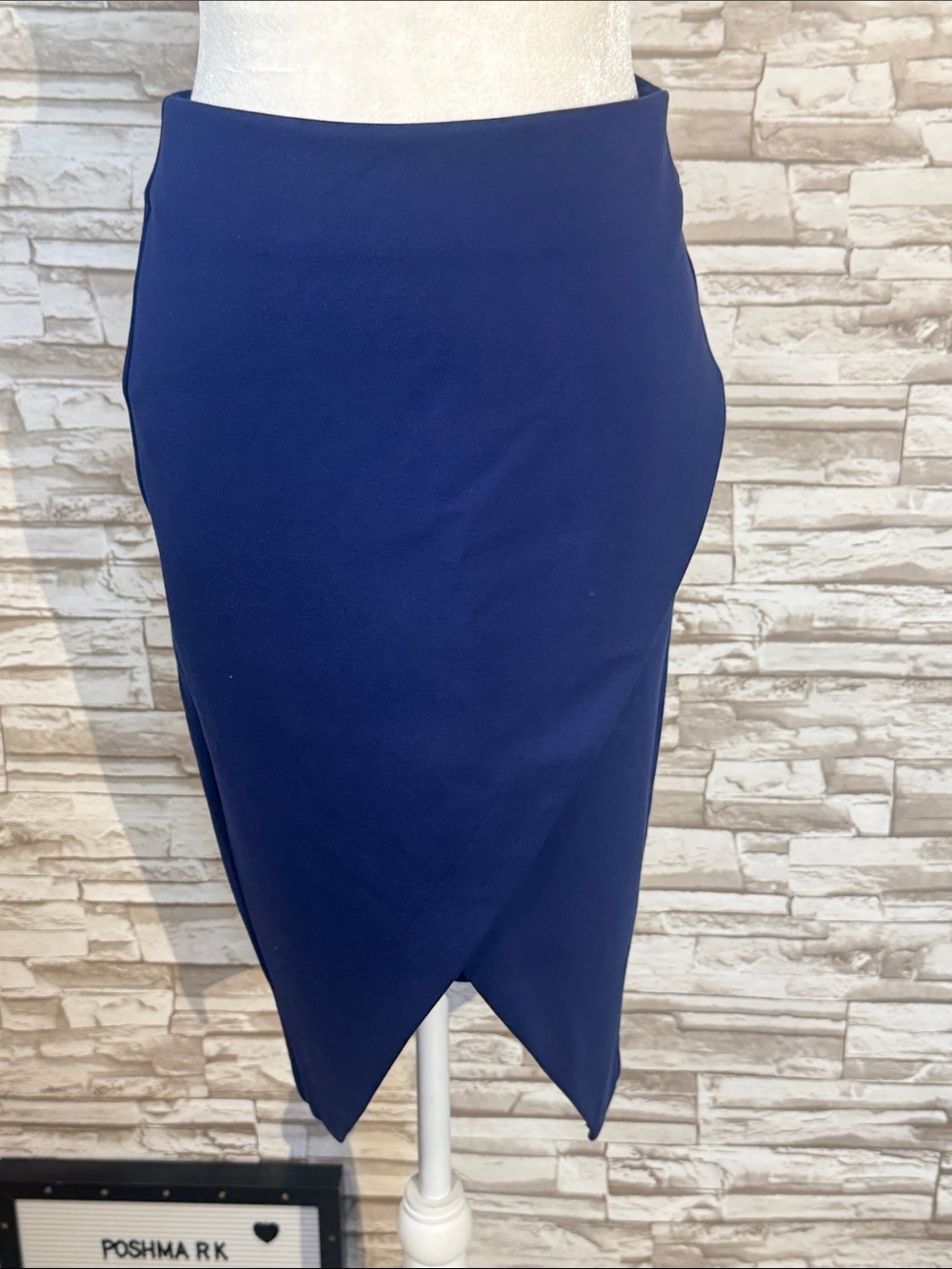 Express Royal Blue 2  Wrap-Point Pencil Skirt